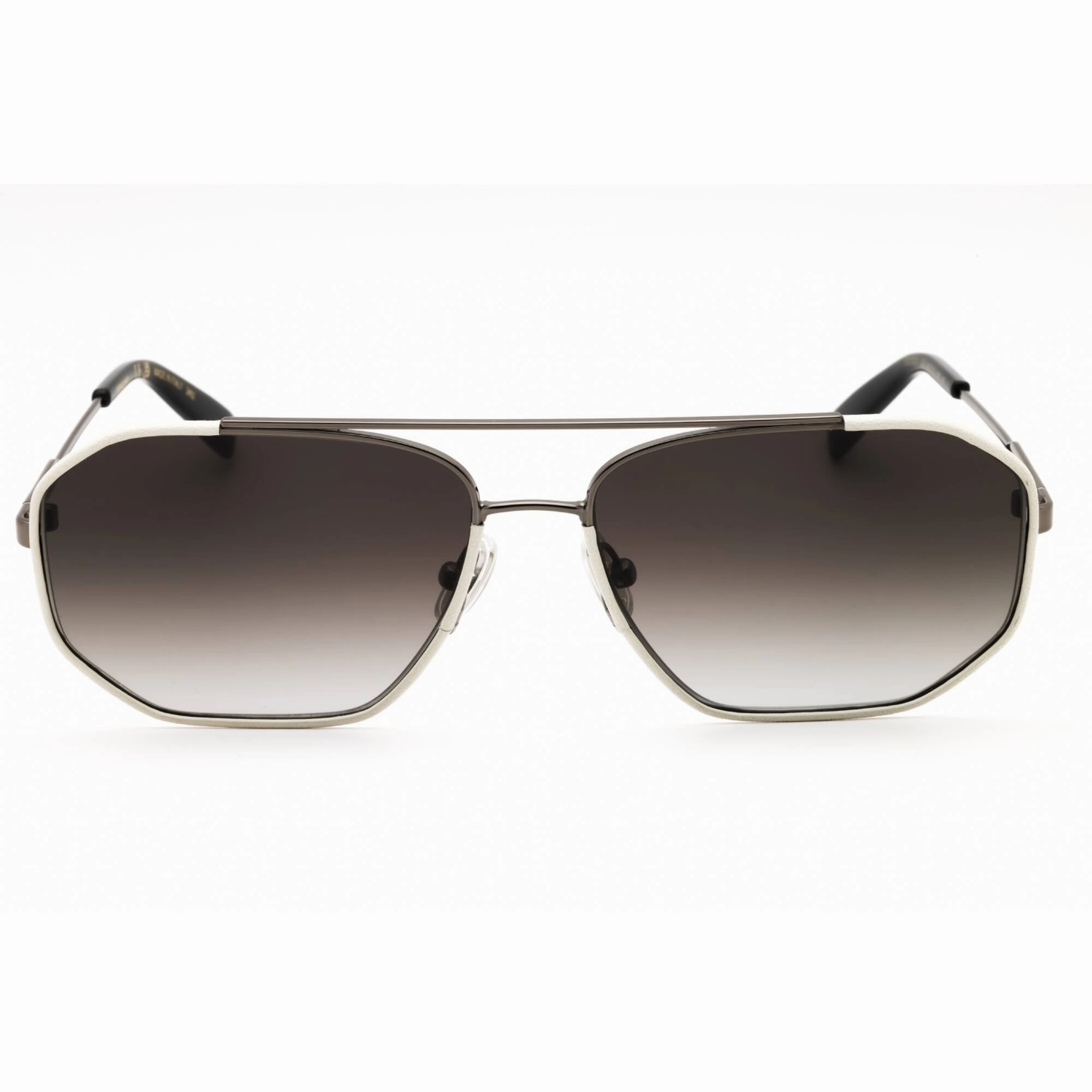 Salvatore Ferragamo Men's Sunglasses - Dark Ruthenium/White Navigator | SF303SLN 026