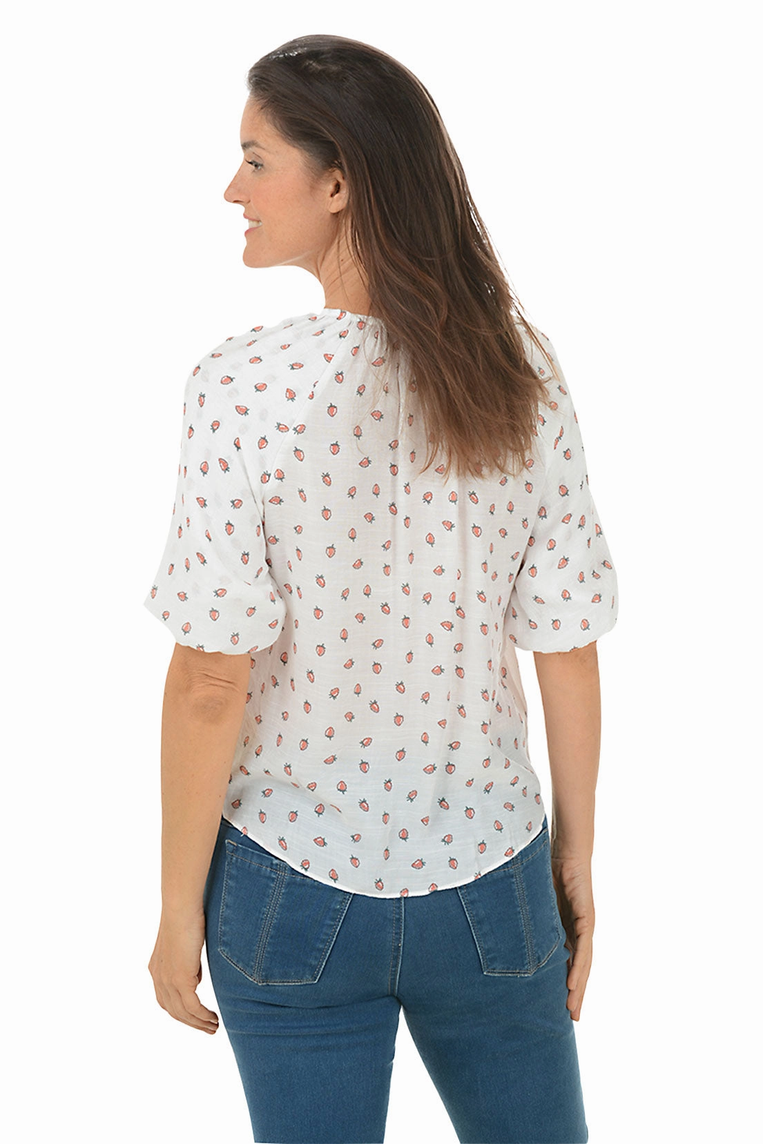 Strawberries Puffed Short Sleeve Shirt