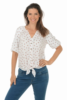 Strawberries Puffed Short Sleeve Shirt