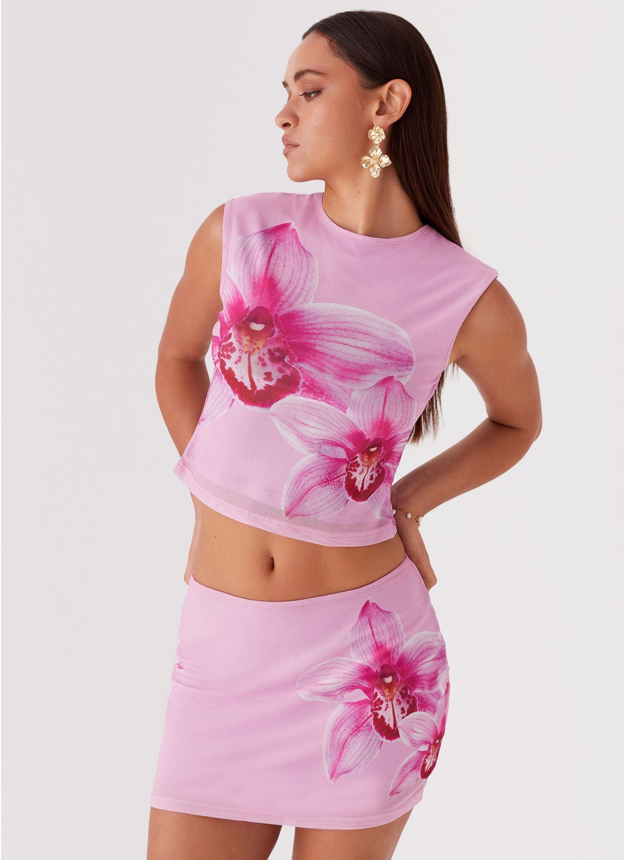 Sunset Bliss Mesh Mini Skirt - Pink Magnolia