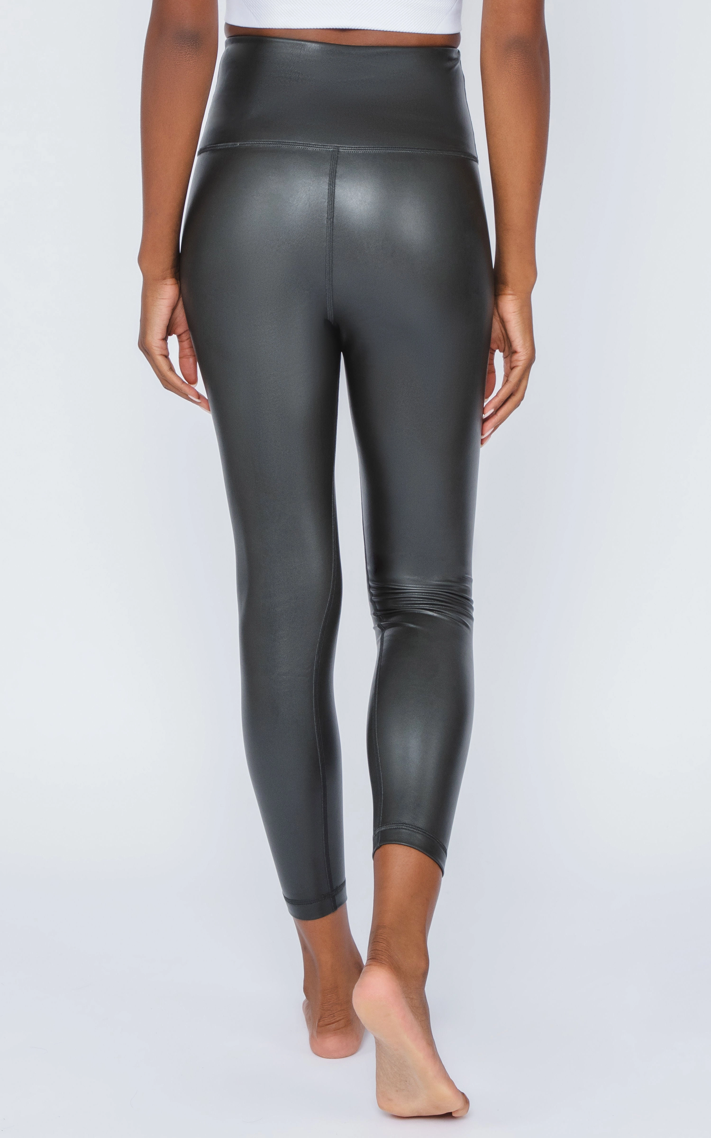 Super High Waist Faux Leather 7/8 Ankle