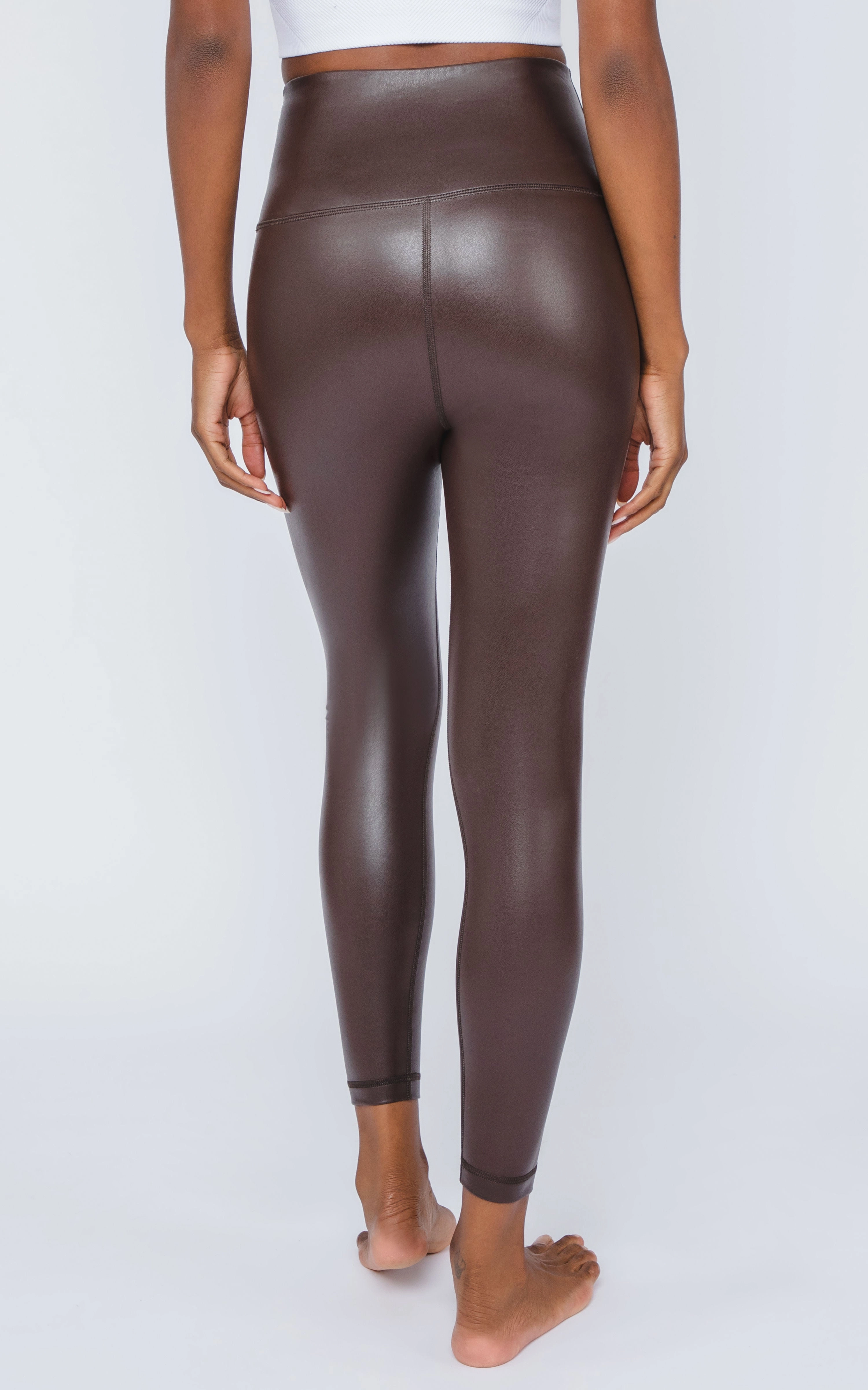 Super High Waist Faux Leather 7/8 Ankle