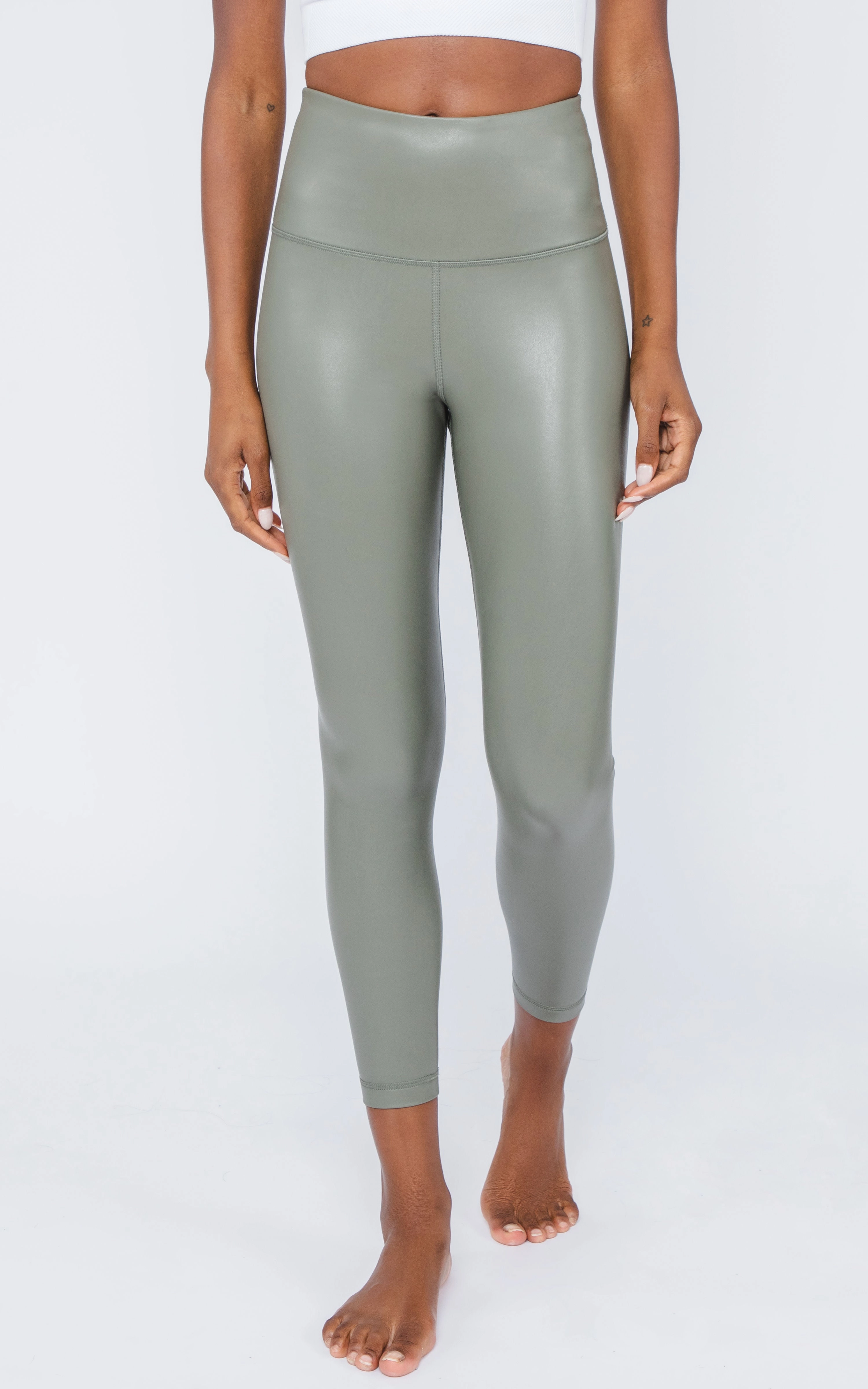 Super High Waist Faux Leather 7/8 Ankle