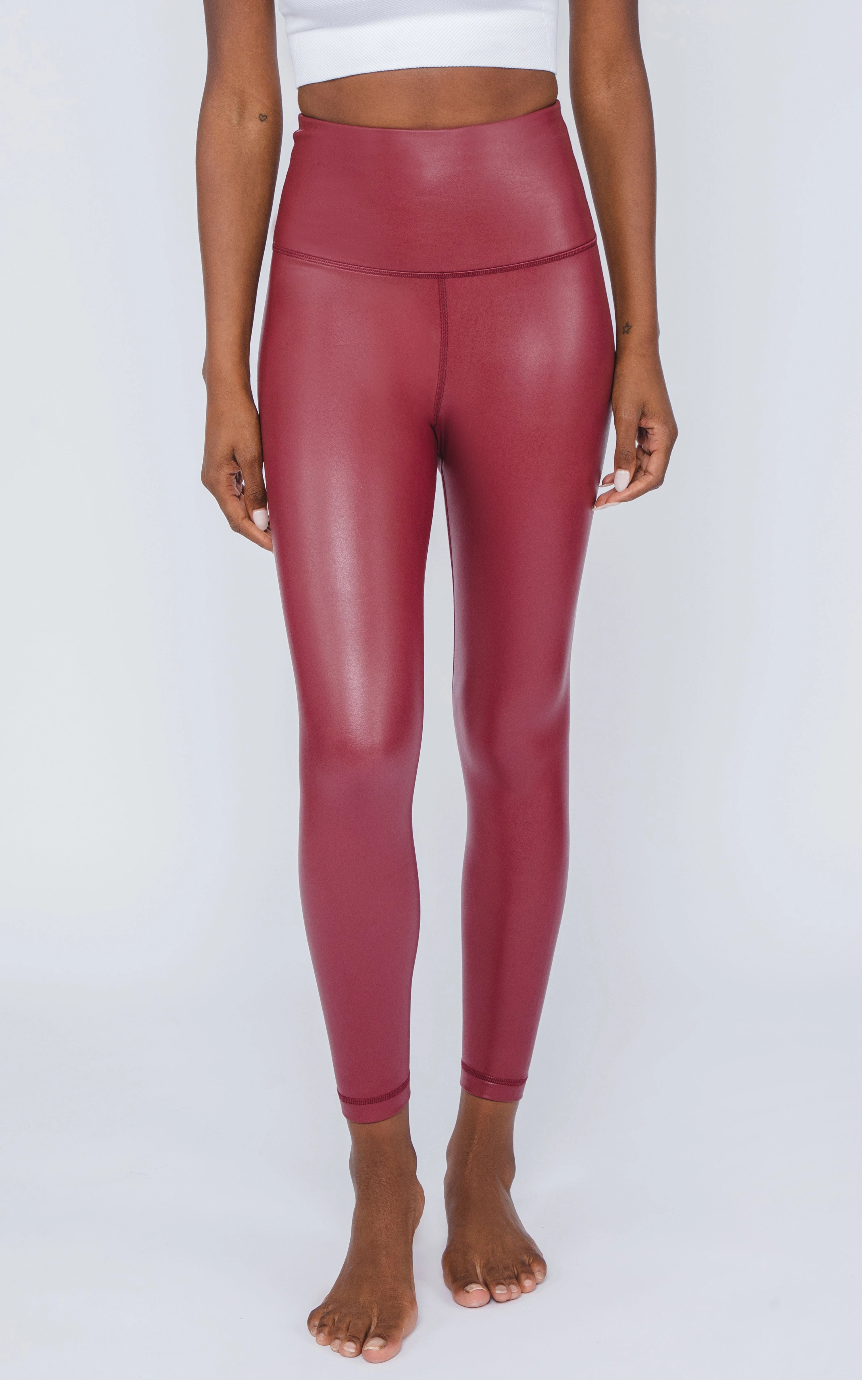 Super High Waist Faux Leather 7/8 Ankle