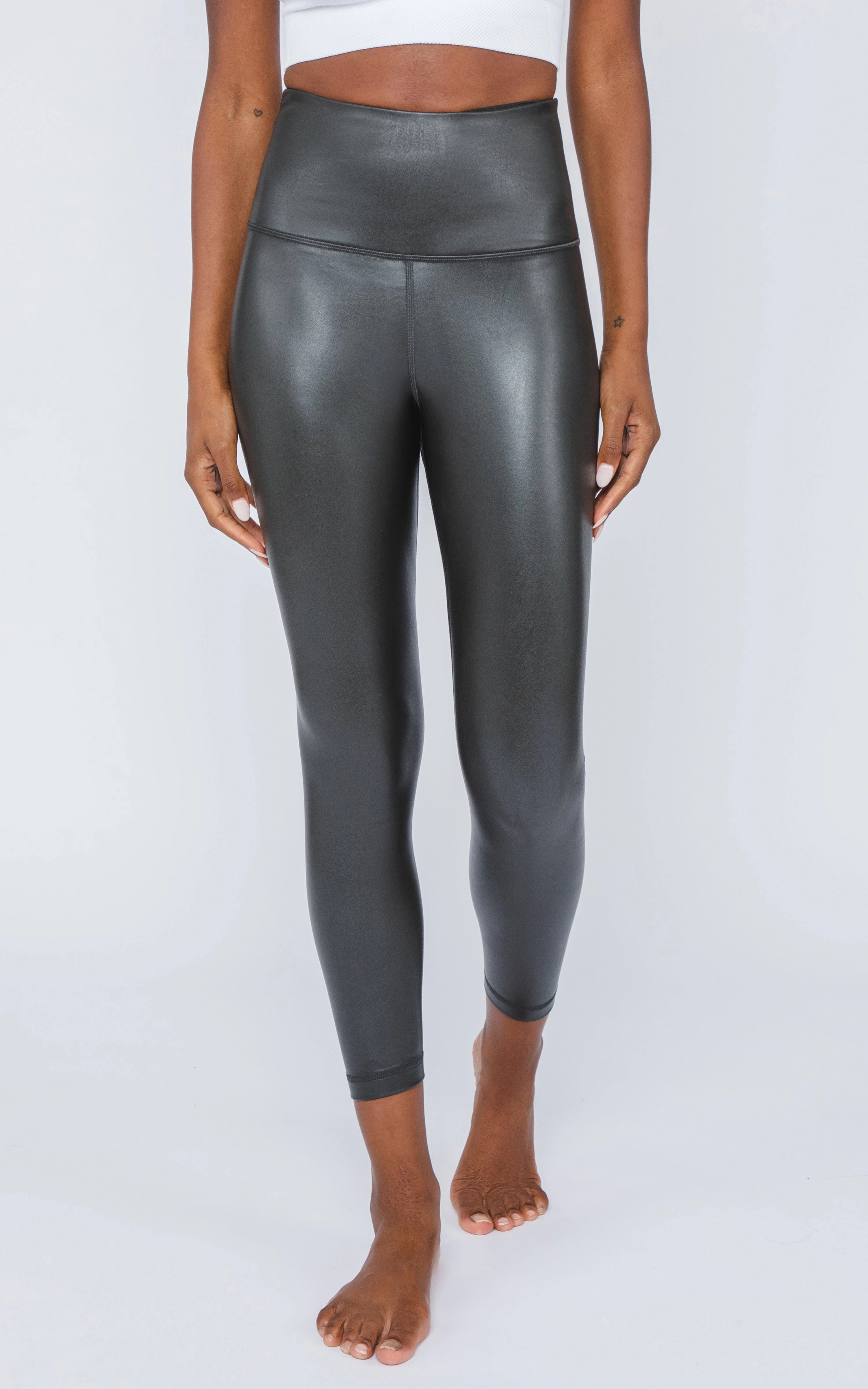 Super High Waist Faux Leather 7/8 Ankle