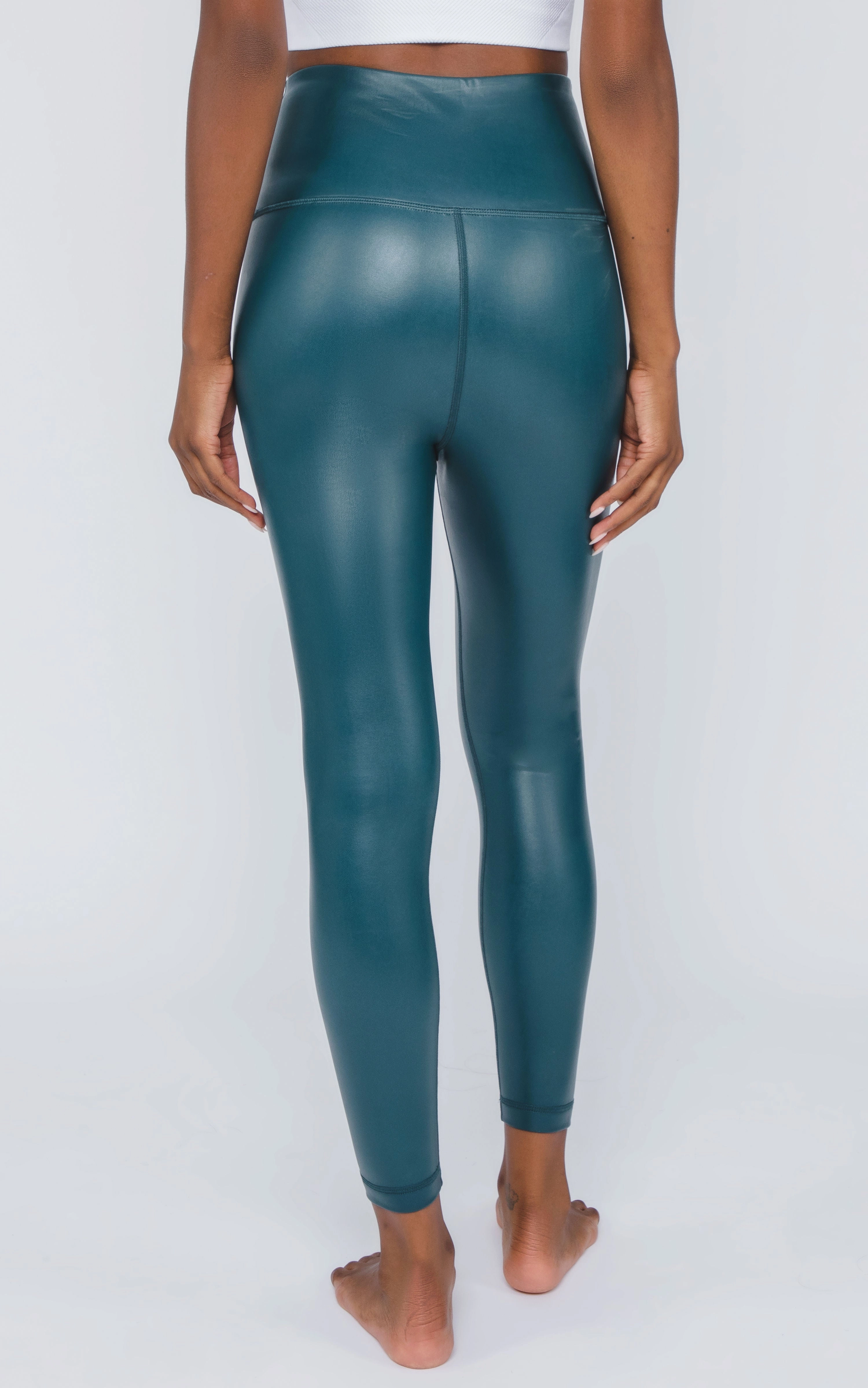 Super High Waist Faux Leather 7/8 Ankle