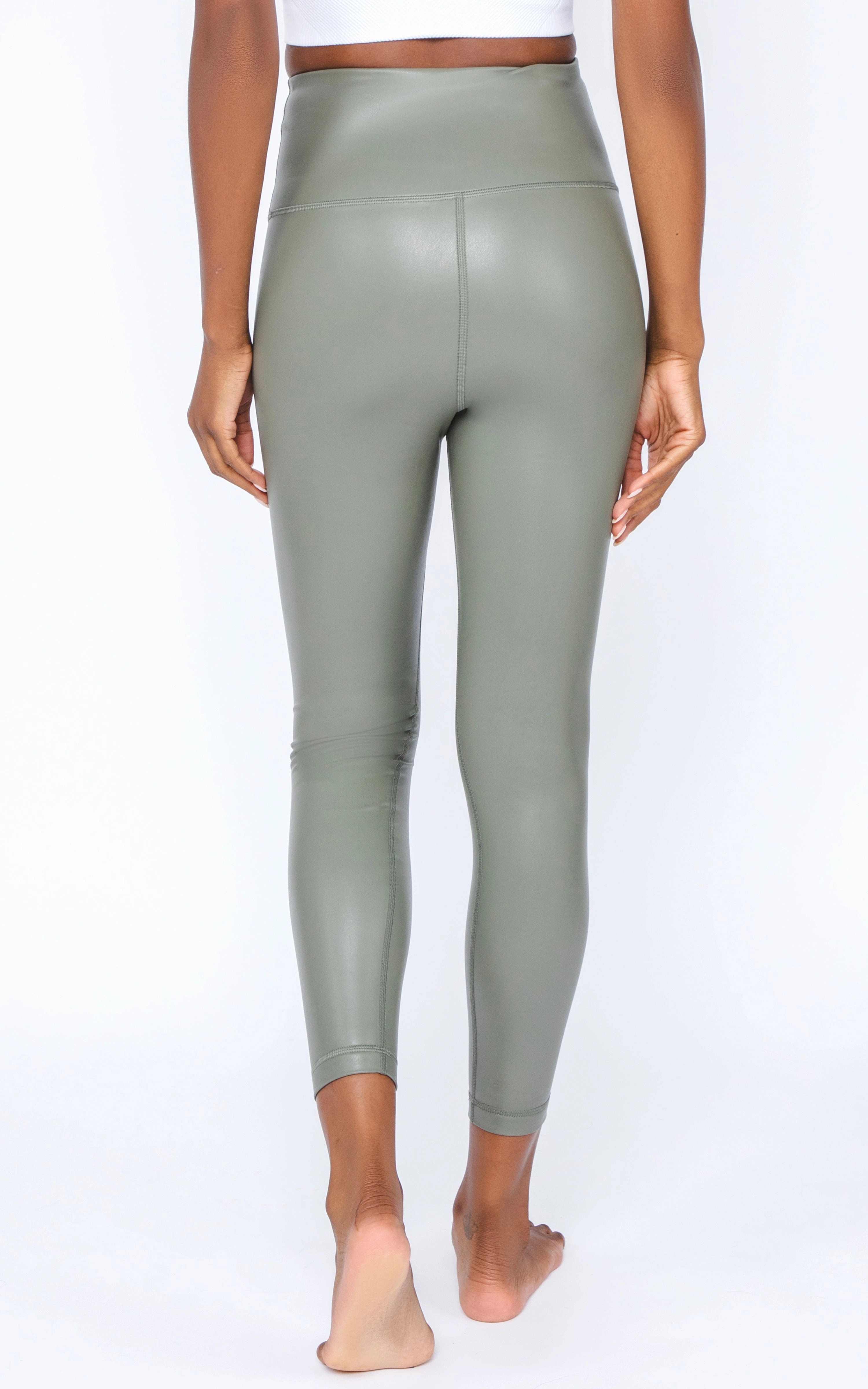 Super High Waist Faux Leather 7/8 Ankle