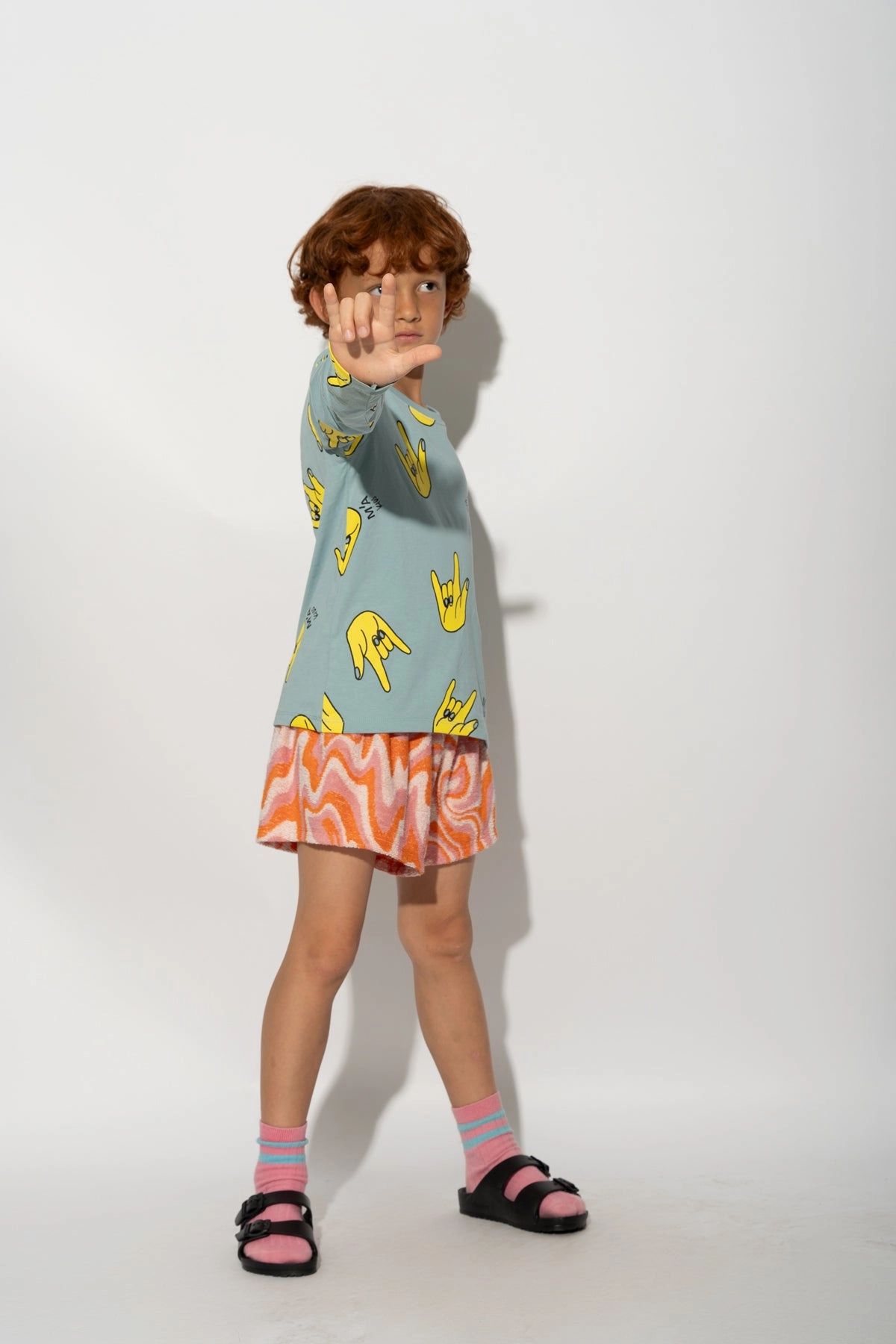 TERRY WAVY PRINT SHORTS