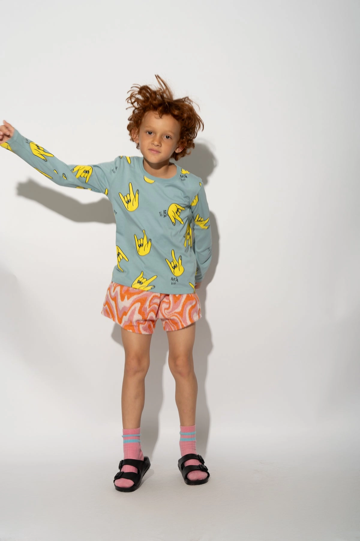 TERRY WAVY PRINT SHORTS