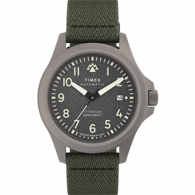 Timex Men's Watch - Expedition Automatic Titanium Case Green Strap | TW2V95300JR