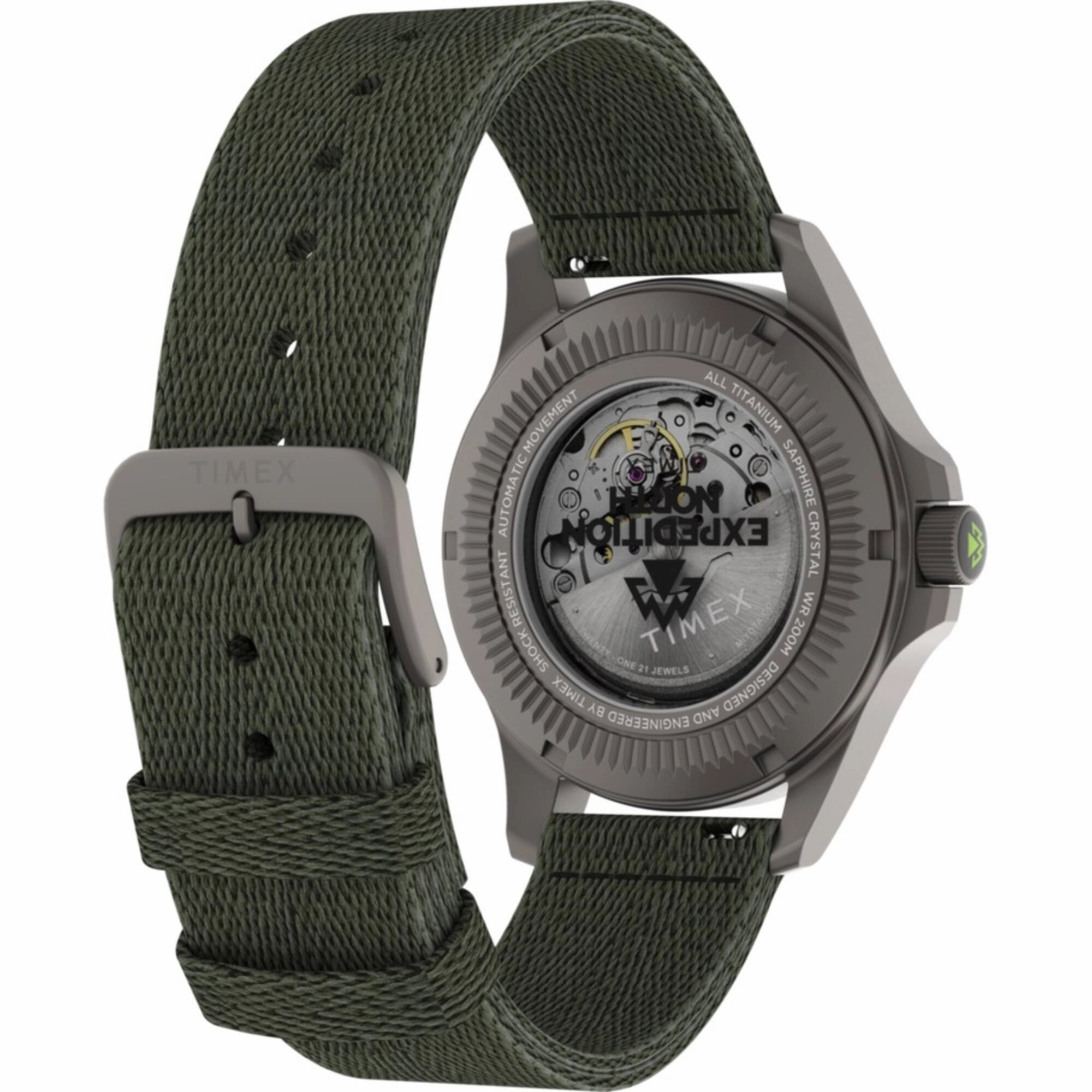 Timex Men's Watch - Expedition Automatic Titanium Case Green Strap | TW2V95300JR