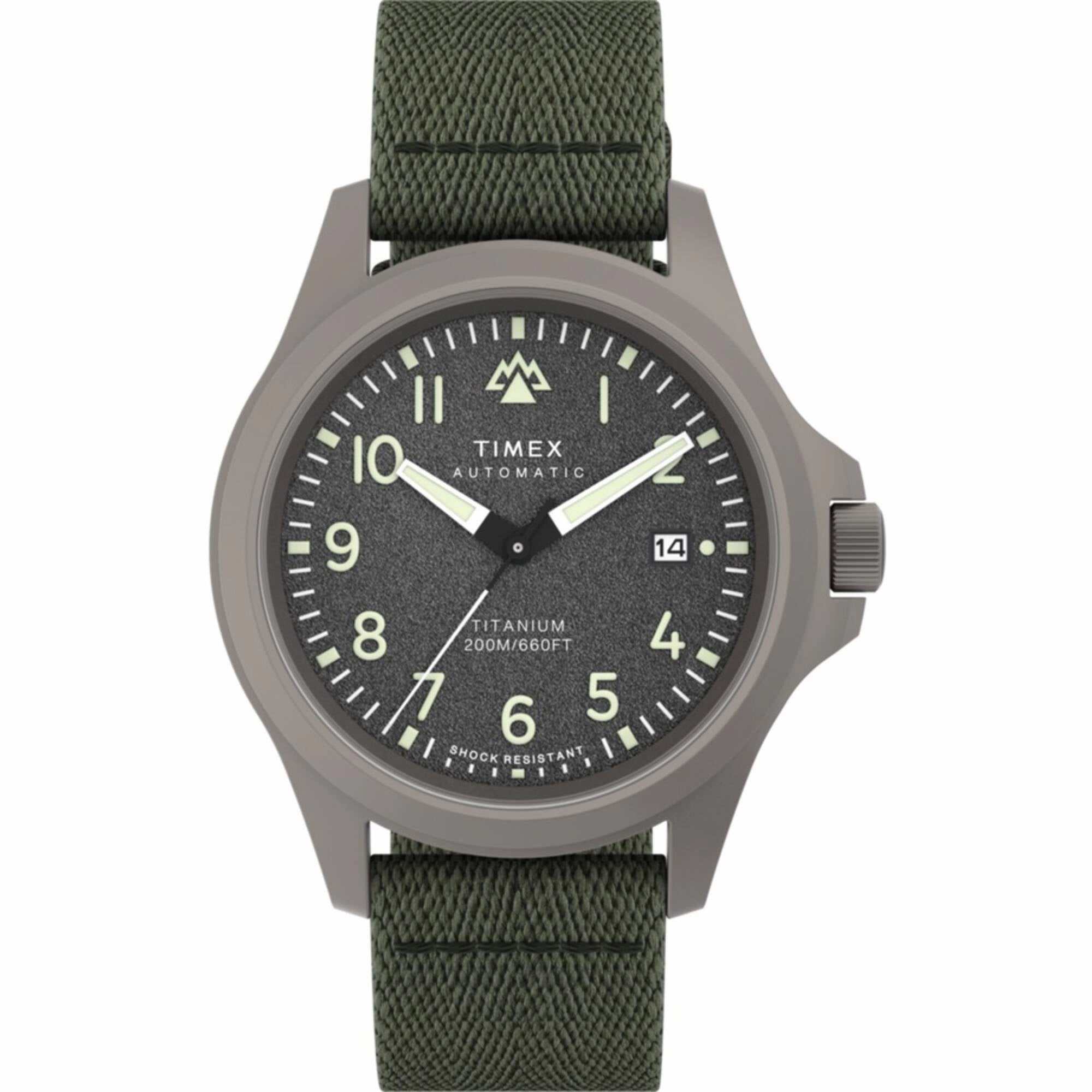 Timex Men's Watch - Expedition Automatic Titanium Case Green Strap | TW2V95300JR