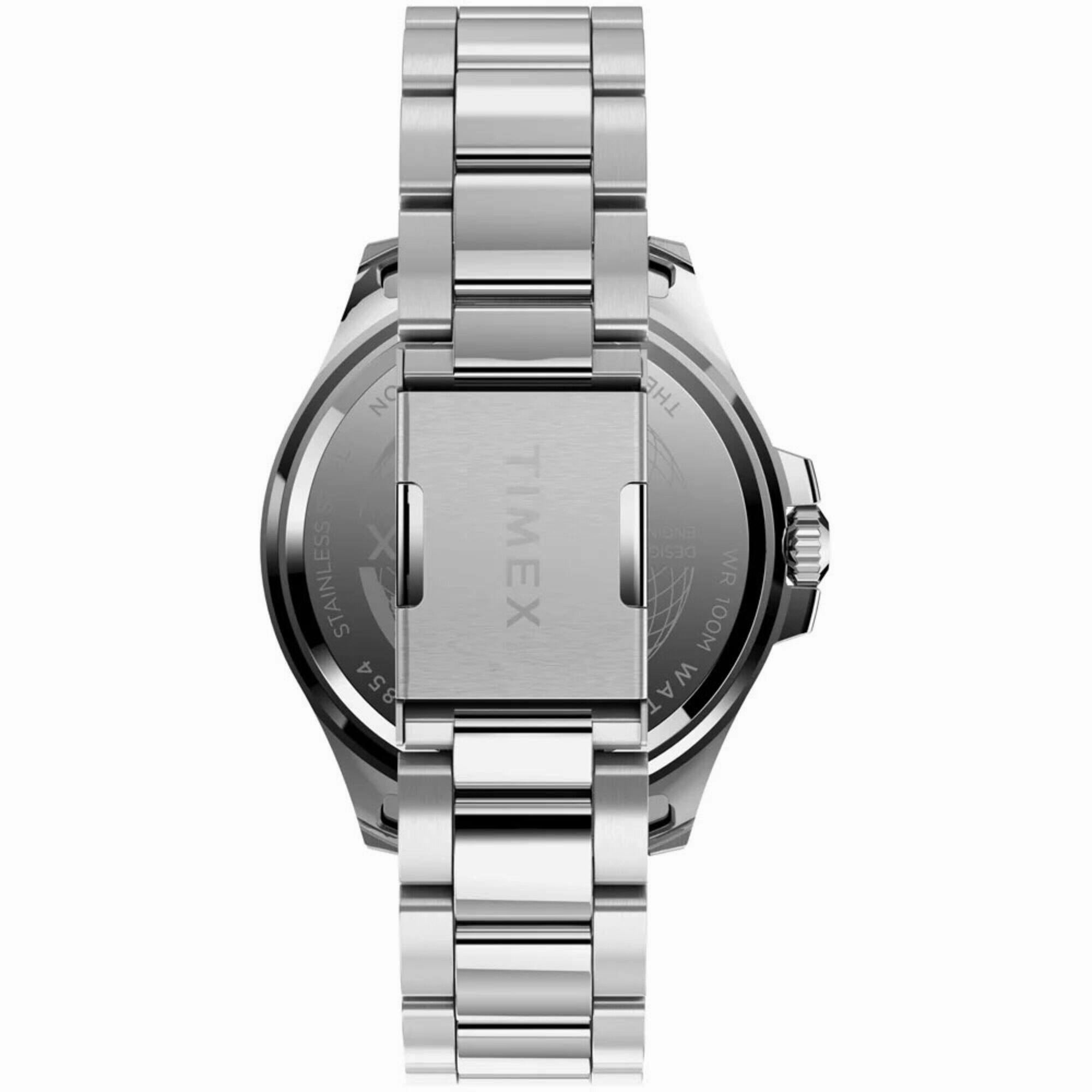 Timex Men's Watch - Harborside Quartz Black Dial Silver Tone Bracelet | TW2U41700