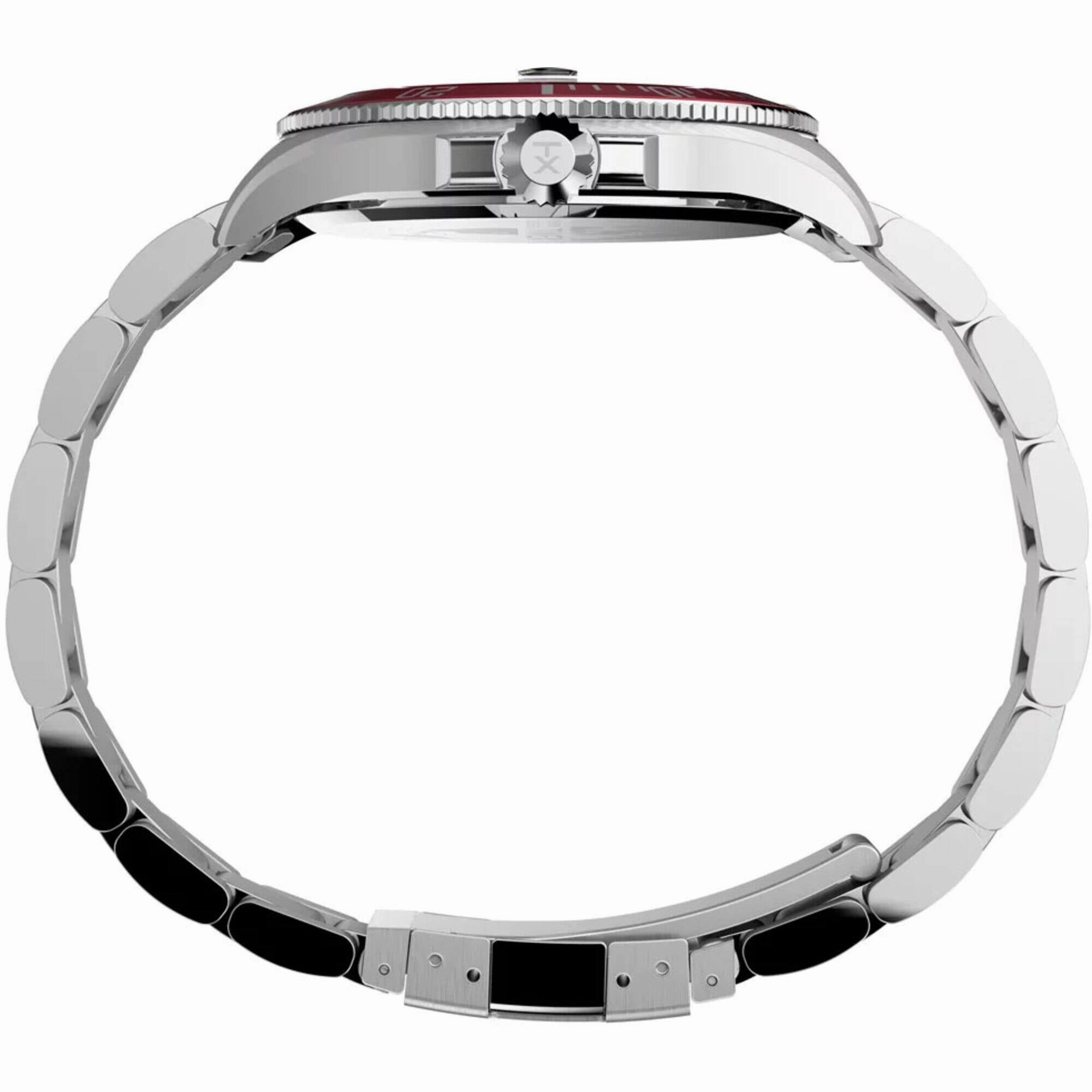 Timex Men's Watch - Harborside Quartz Black Dial Silver Tone Bracelet | TW2U41700