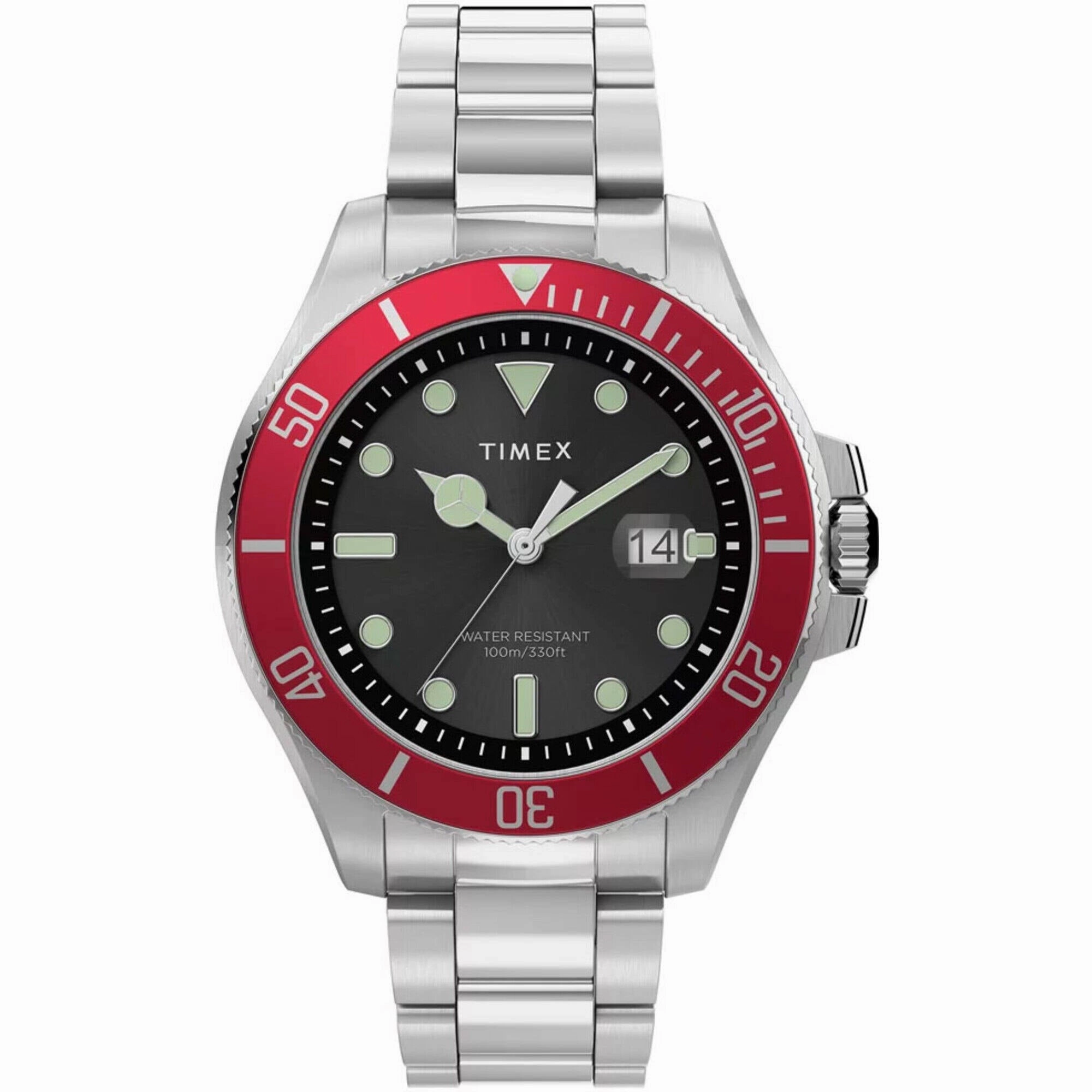 Timex Men's Watch - Harborside Quartz Black Dial Silver Tone Bracelet | TW2U41700