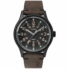 Timex Men's Watch - MK1 Quartz Black Stainless Steel Case Brown Strap | TW2R96900