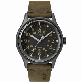 Timex Men's Watch - MK1 Quartz Gunmetal Stainless Steel Case Brown Strap | TW2R97000
