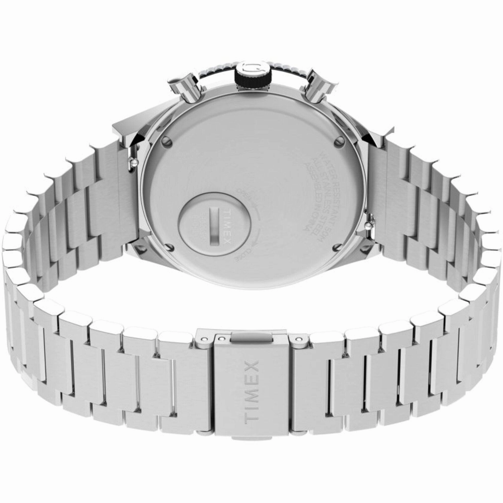 Timex Men's Watch - Q Chronograph White Dial Stainless Steel Bracelet | TW2V69900