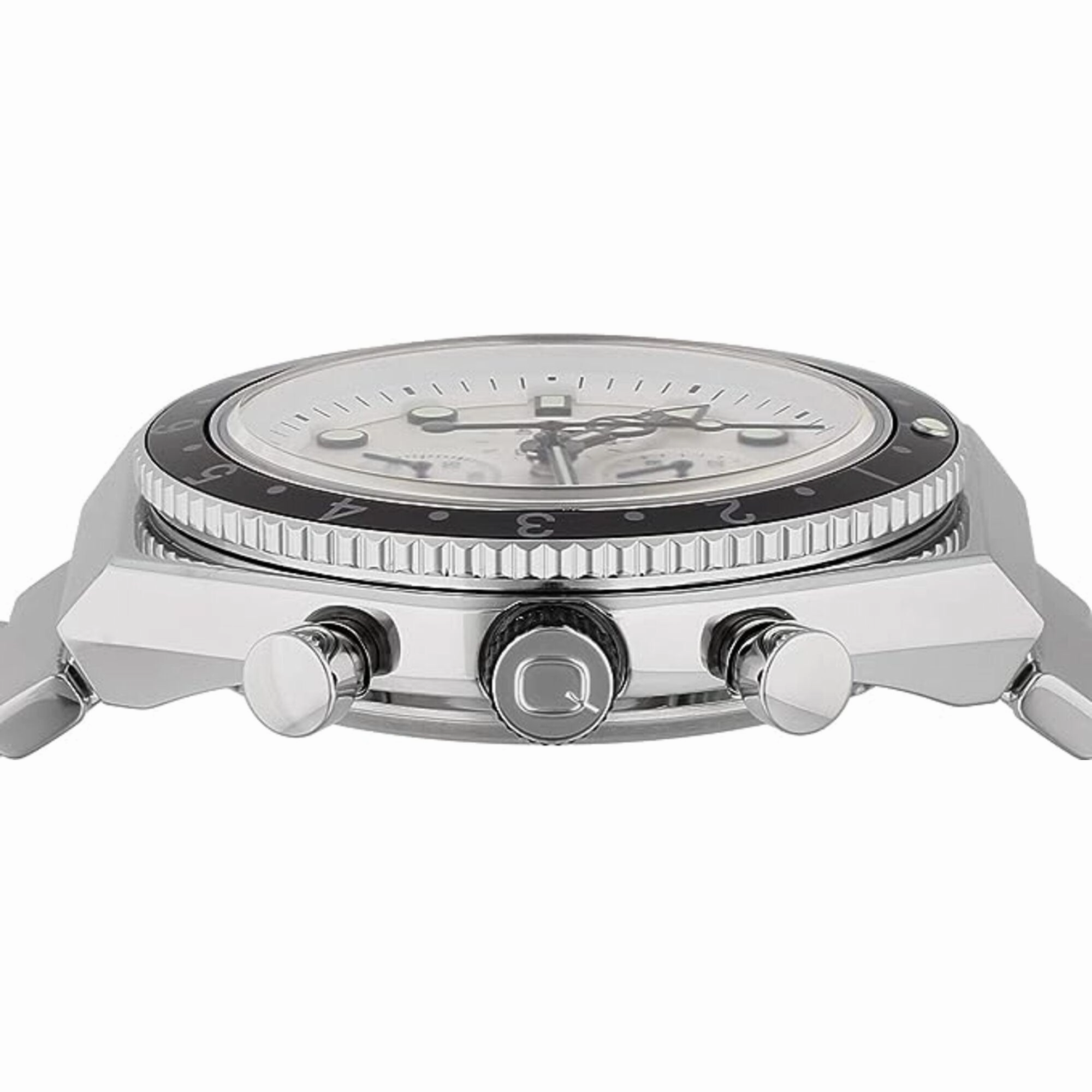 Timex Men's Watch - Q Chronograph White Dial Stainless Steel Bracelet | TW2V69900