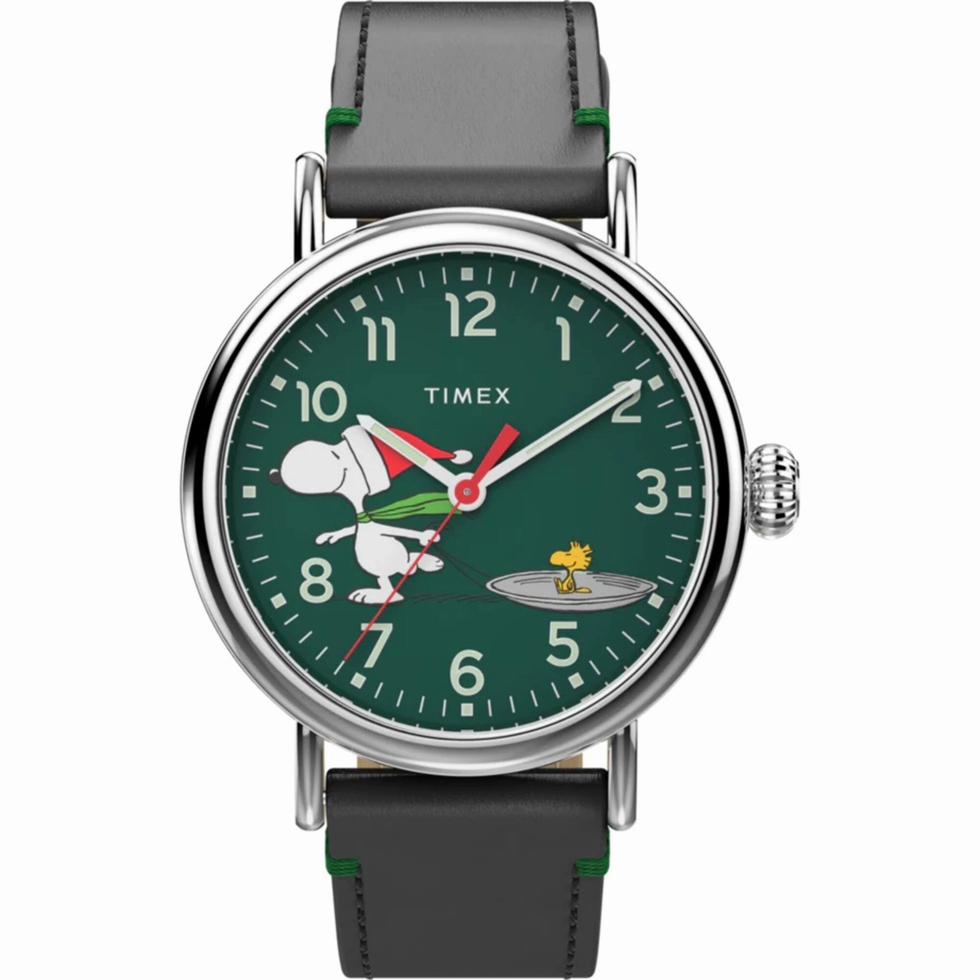 Timex Men's Watch - Standard Peanuts Snoopy Ice Skating Green Dial | TW2V60200VQ