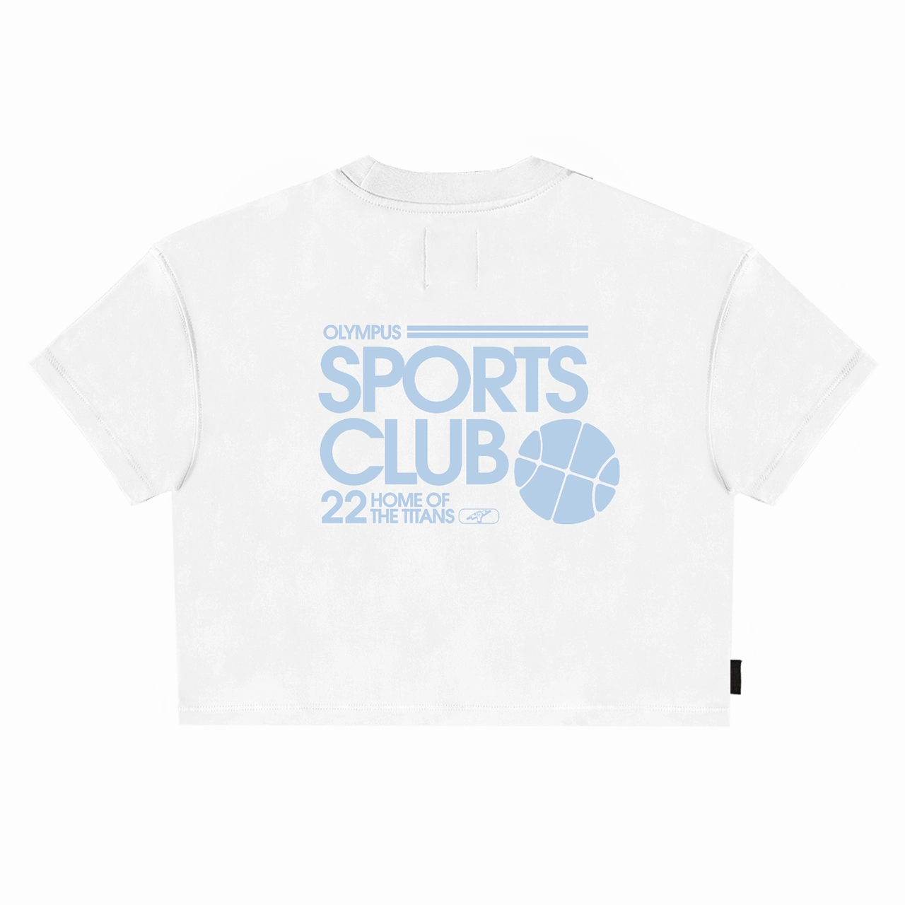 Titan Olympus Sports Club Cropped Short-Sleeve Tee - White