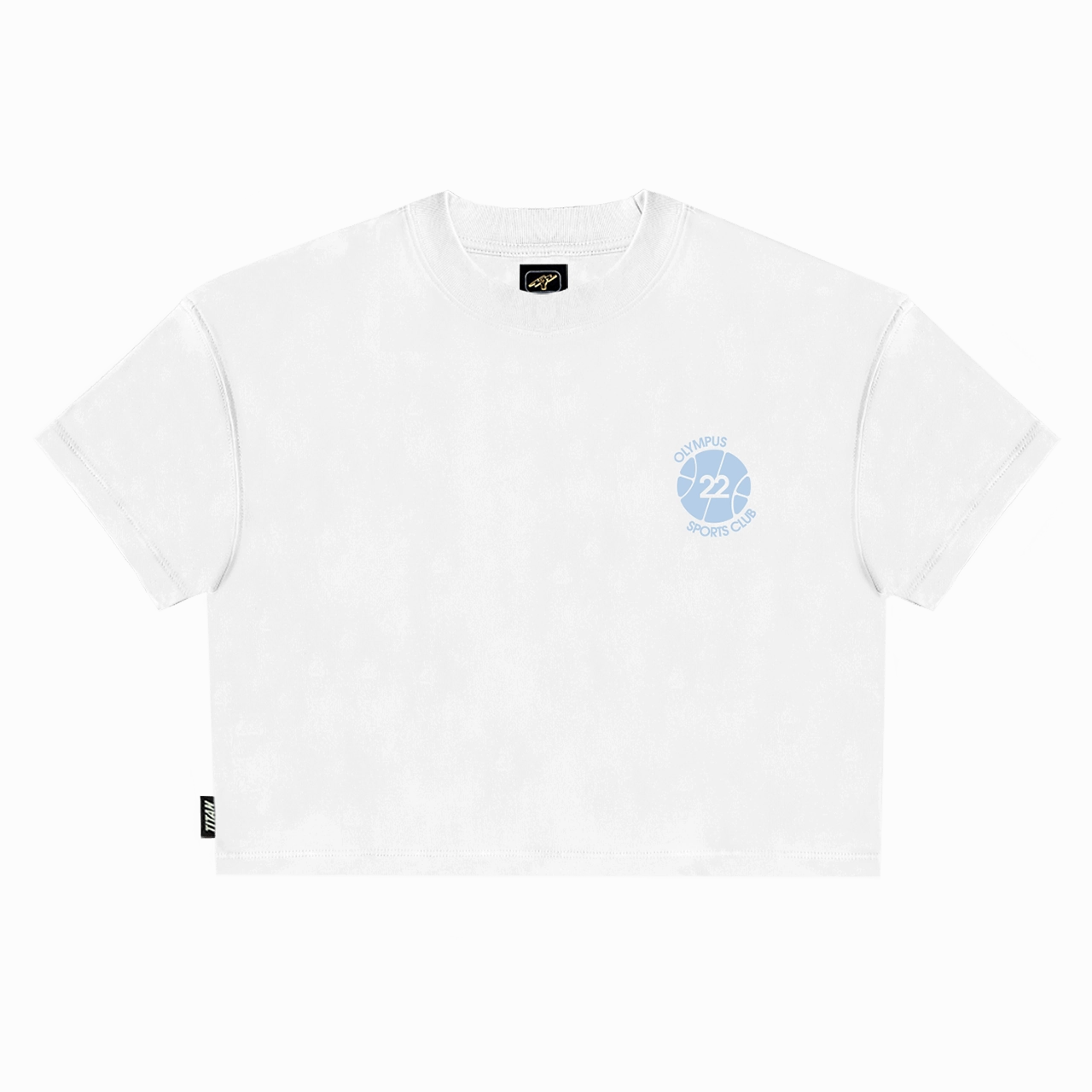 Titan Olympus Sports Club Cropped Short-Sleeve Tee - White