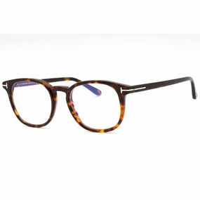 Tom Ford Men's Eyeglasses - Dark Havana/Clear Plastic Round Frame | FT5819-B 052