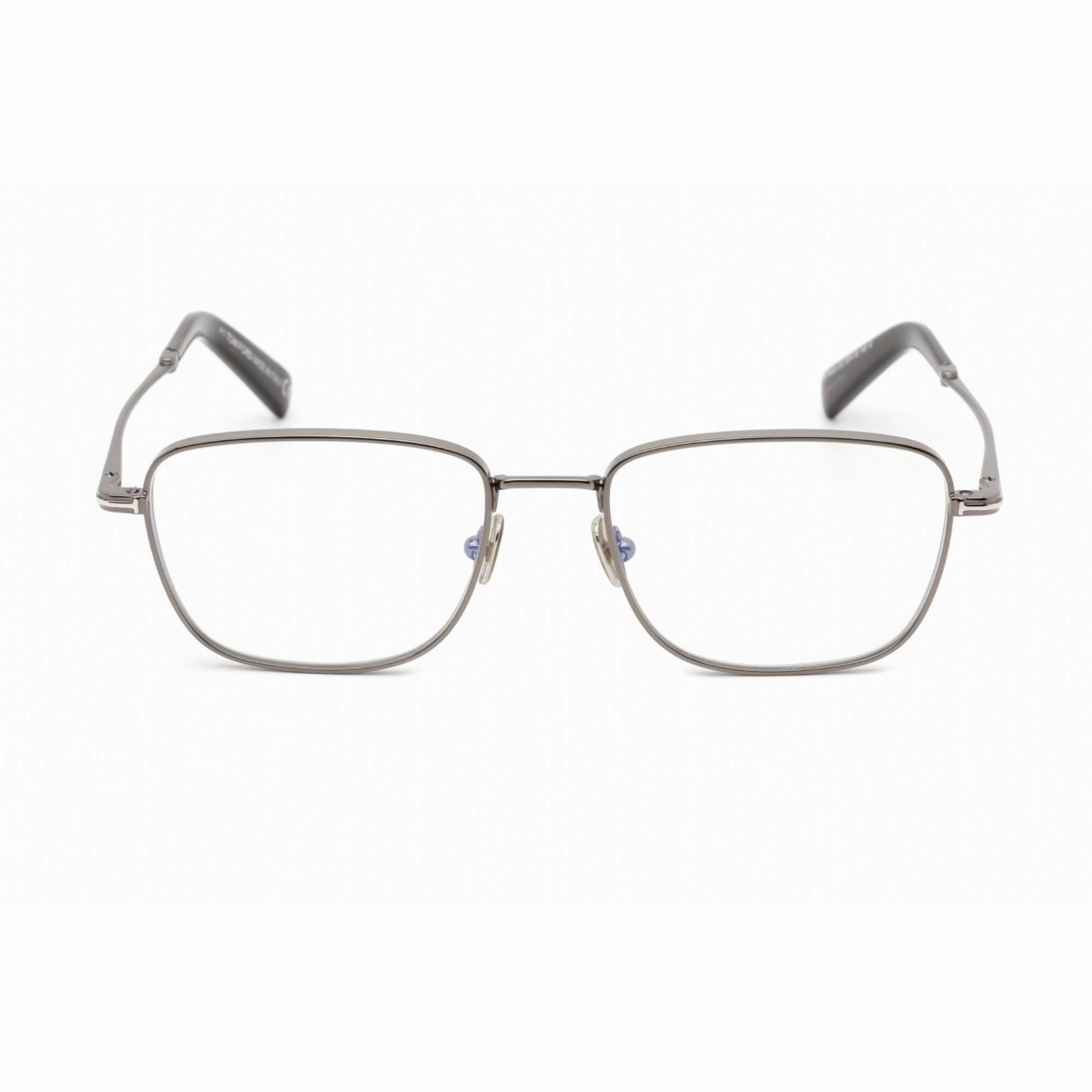 Tom Ford Men's Eyeglasses - Shiny Dark Ruthenium Metal Square Frame | FT5748-B 012