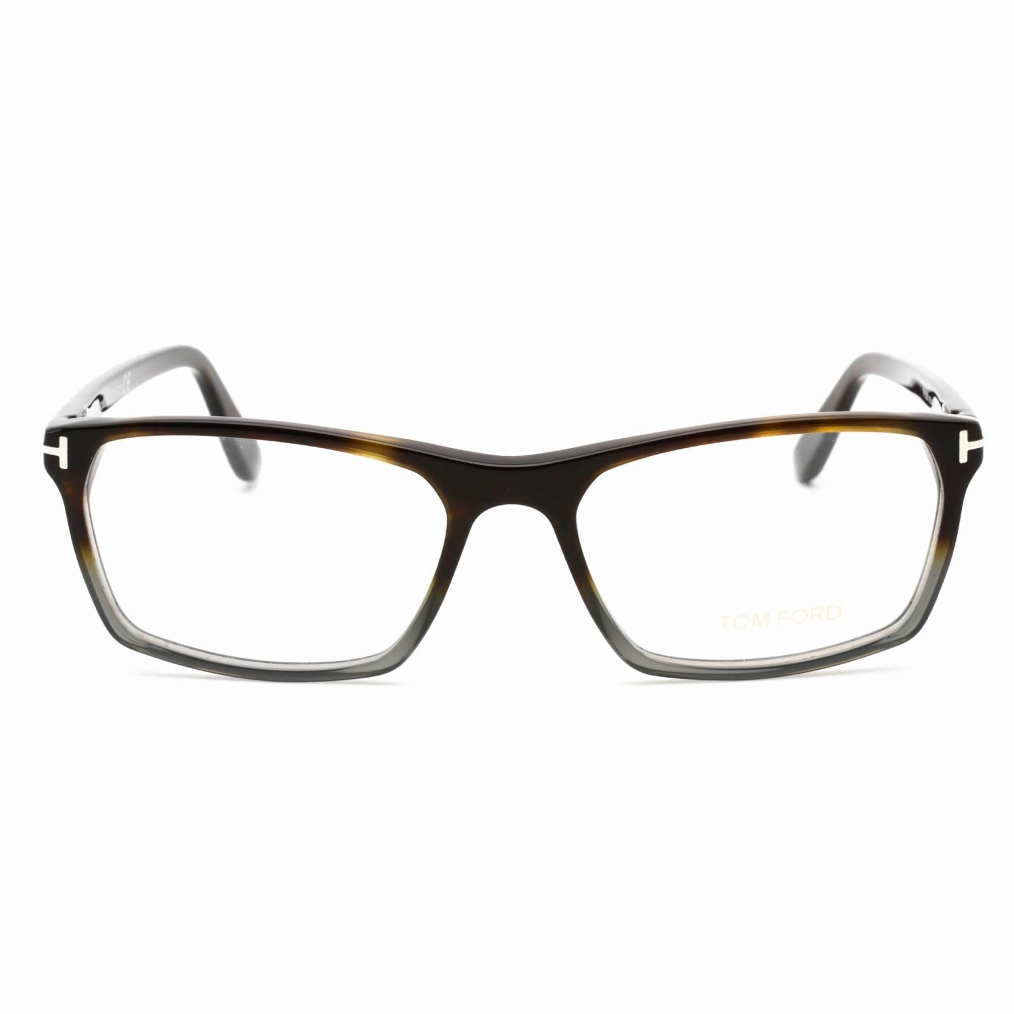 Tom Ford Men's Eyeglasses - Shiny Havana Grey Full Rim Rectangular Frame | FT5295 055