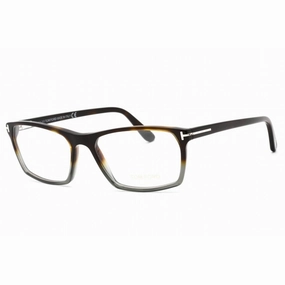 Tom Ford Men's Eyeglasses - Shiny Havana Grey Full Rim Rectangular Frame | FT5295 055