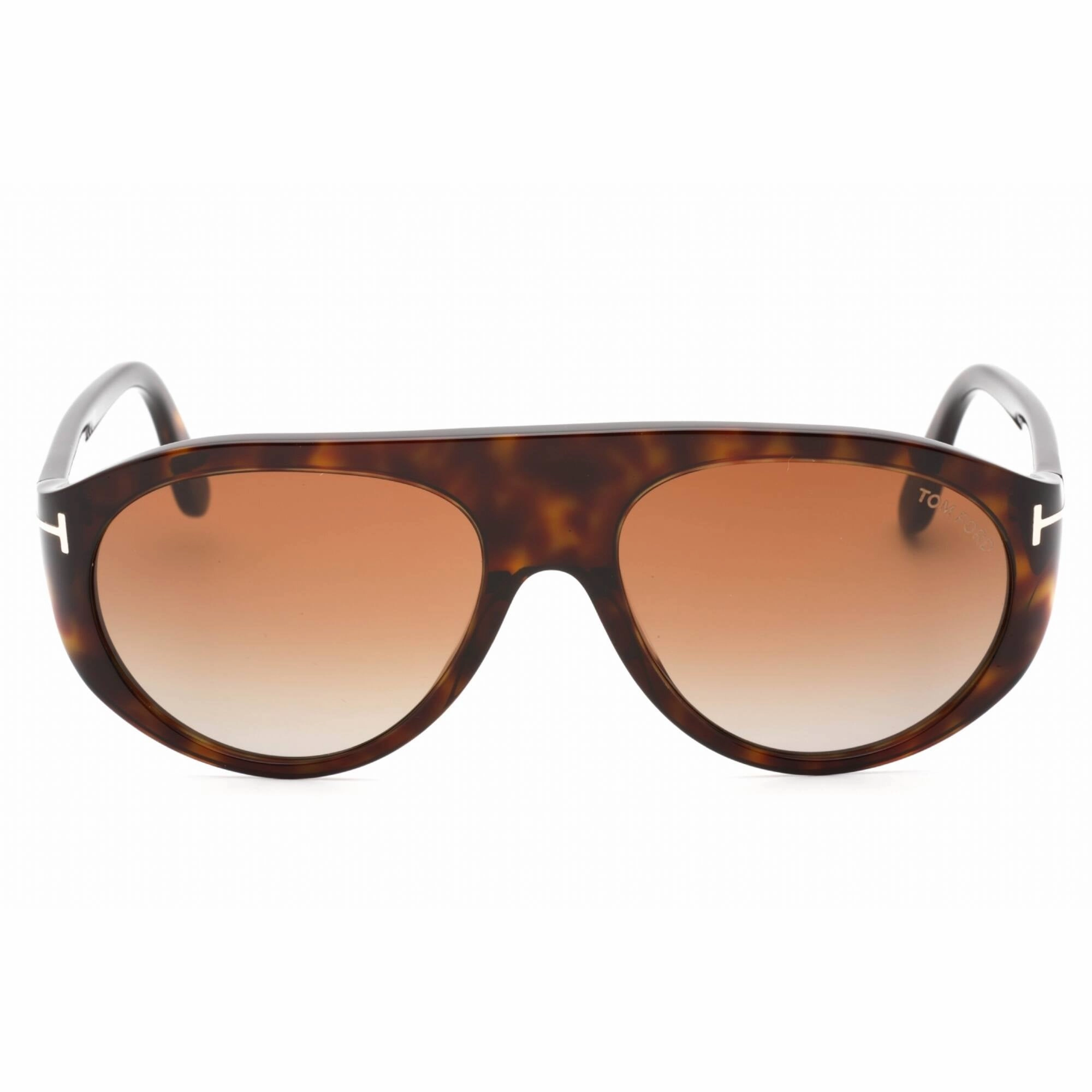Tom Ford Men's Sunglasses - Dark Havana Pilot Frame Gradient Brown Lens | FT1001 52F