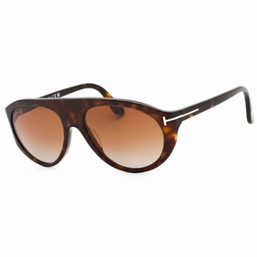Tom Ford Men's Sunglasses - Dark Havana Pilot Frame Gradient Brown Lens | FT1001 52F