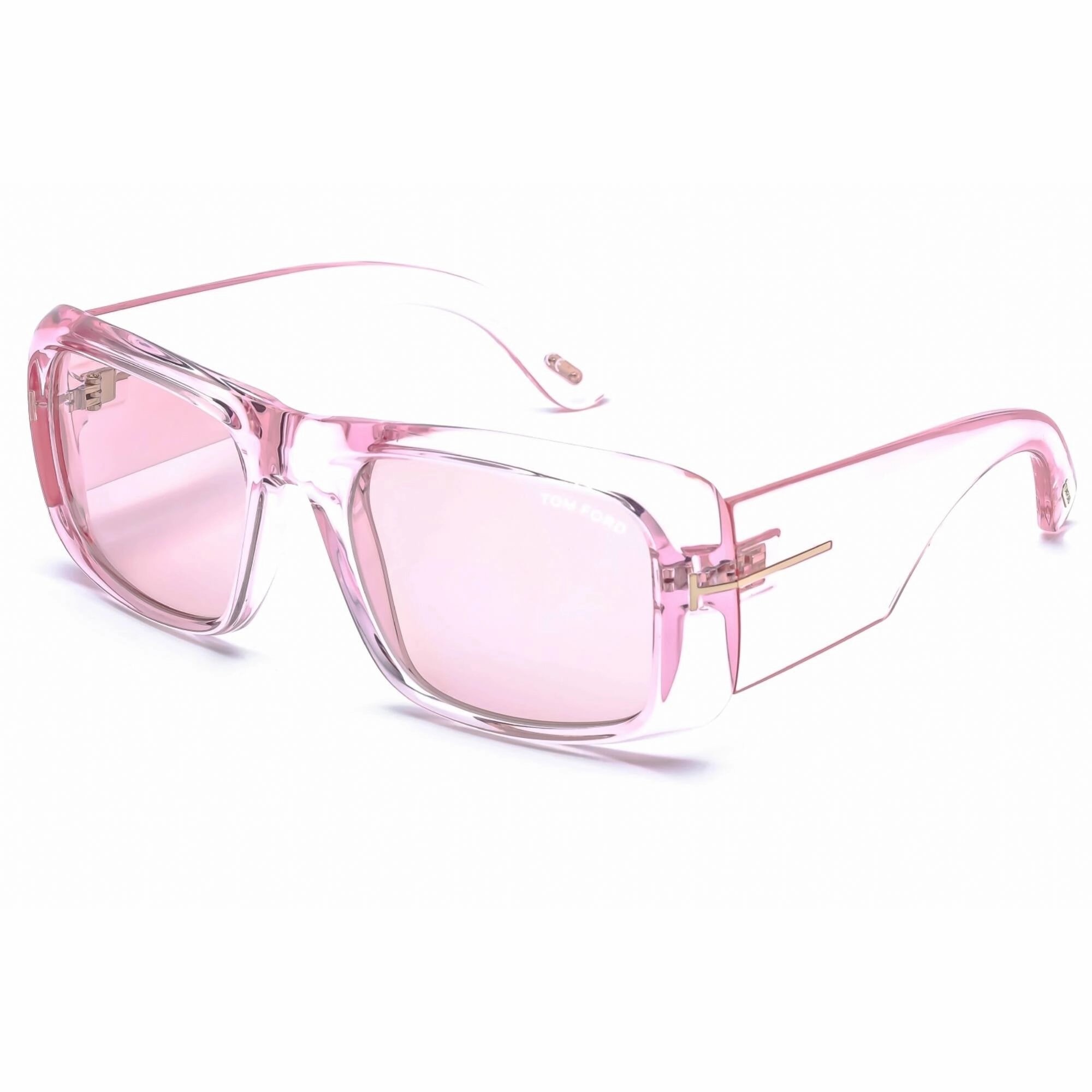 Tom Ford Sunglasses - Transparent Rose Plastic Rectangular Shape Frame | FT0731 72Y