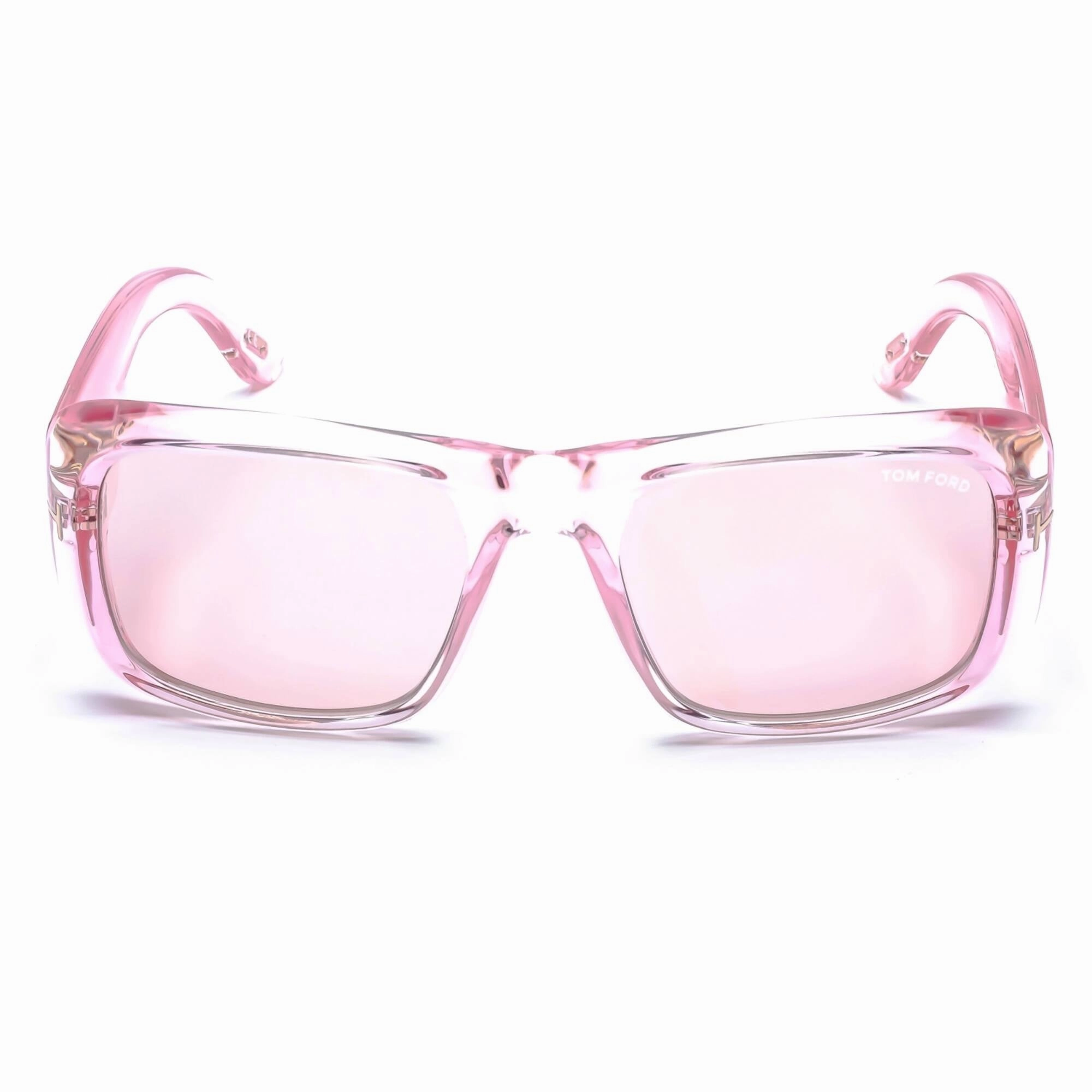 Tom Ford Sunglasses - Transparent Rose Plastic Rectangular Shape Frame | FT0731 72Y