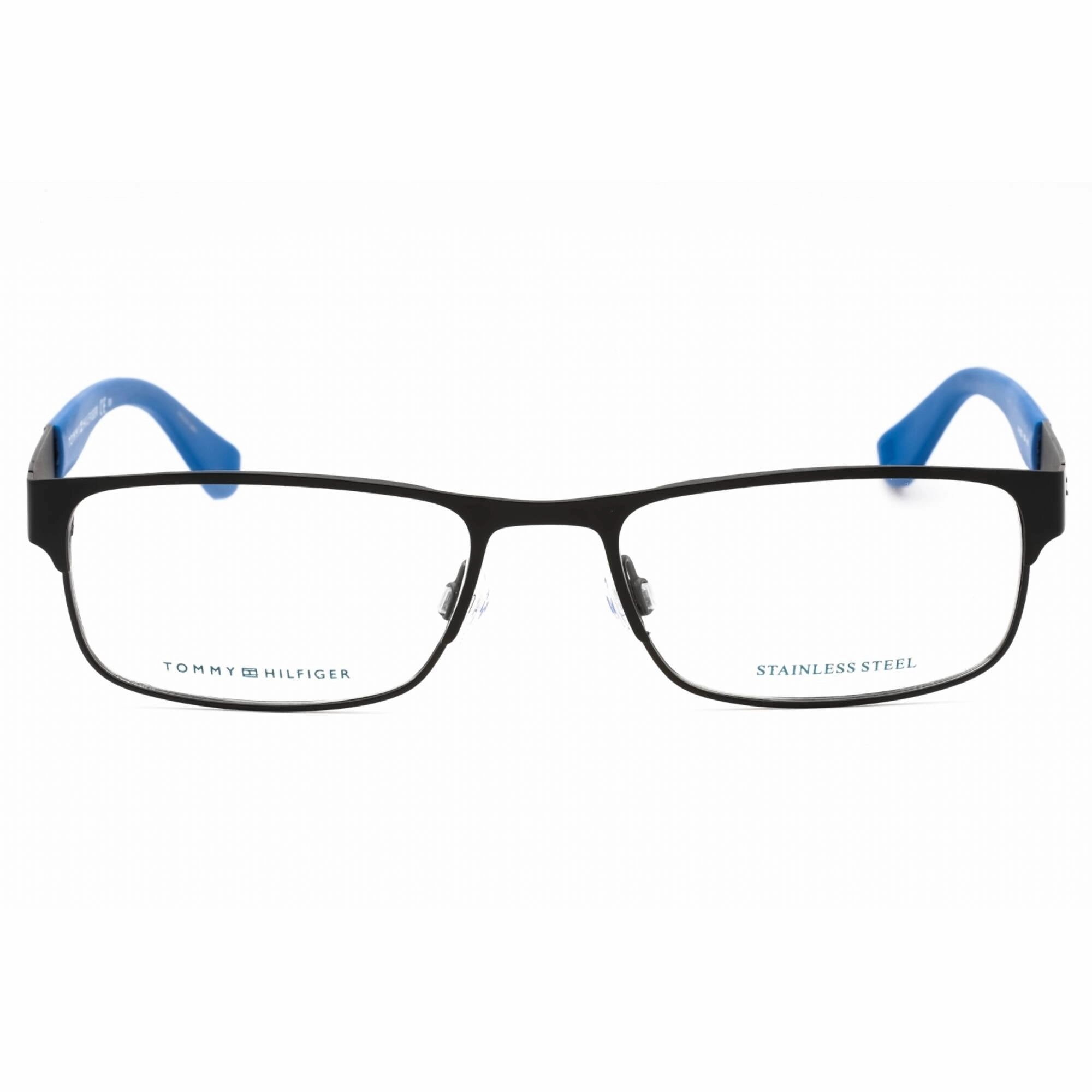 Tommy Hilfiger Men's Eyeglasses - Matte Black Full Rim Metal Frame | Th 1523 0003 00