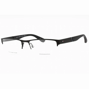 Tommy Hilfiger Men's Eyeglasses - Matte Black Half Rim Metal Frame | Th 1524 0003 00