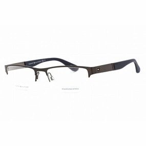 Tommy Hilfiger Men's Eyeglasses - Matte Dark Ruthenium Half Rim | Th 1524 0R80 00