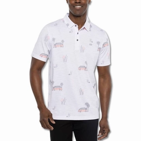 TravisMathew Four Wheeling Golf Polo White - SS23 Men