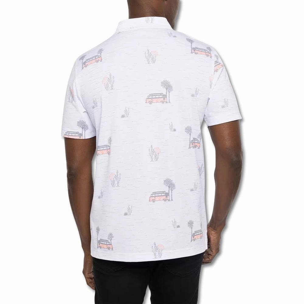 TravisMathew Four Wheeling Golf Polo White - SS23 Men