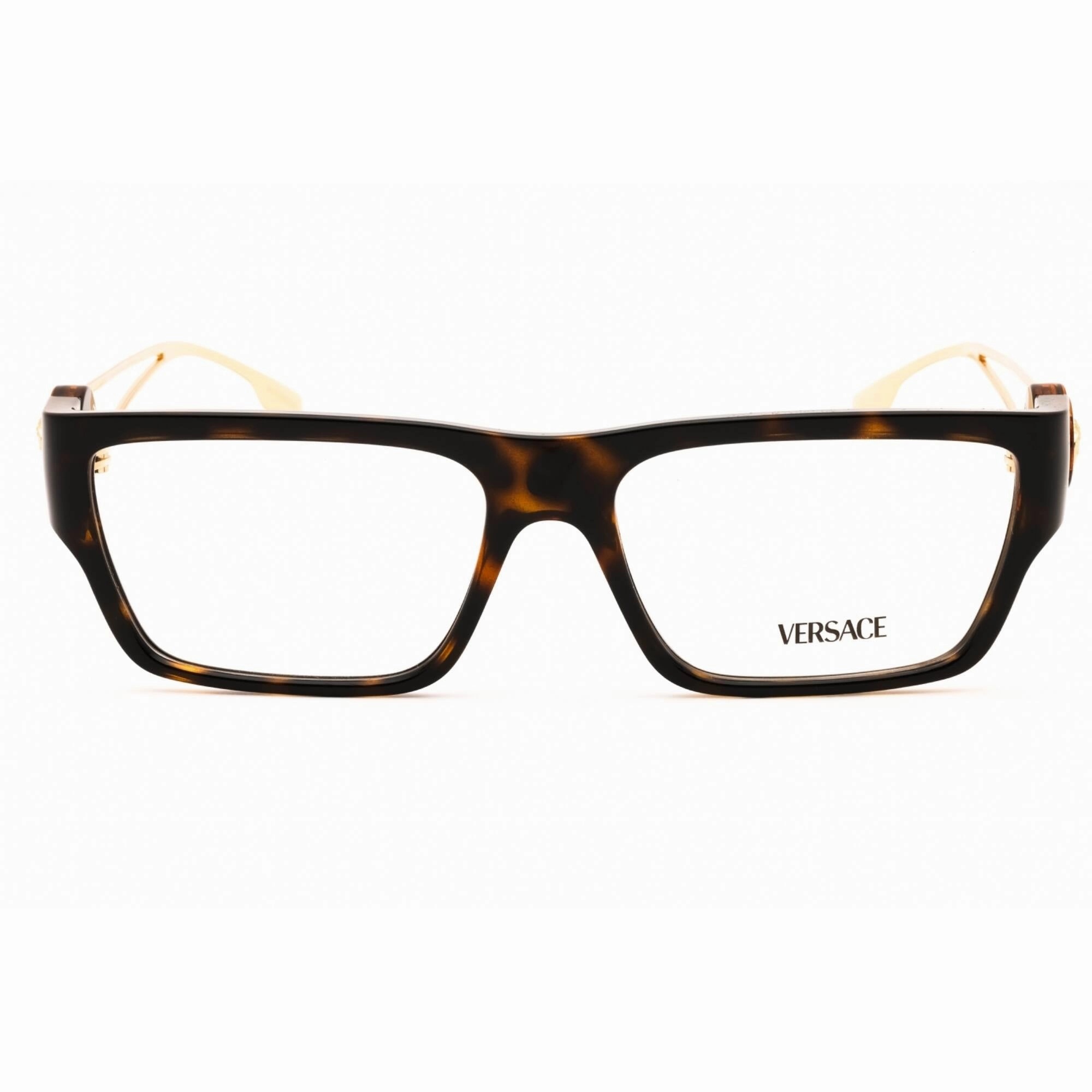 Versace Men's Eyeglasses - Dark Havana Rectangular Full Rim Frame | 0VE3359 108