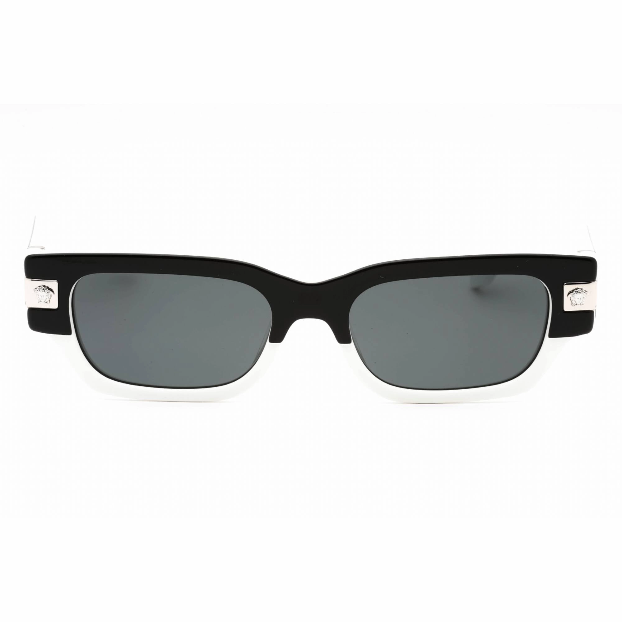 Versace Men's Sunglasses - Black/White Rectangular Half Rim Frame | 0VE4465 545987