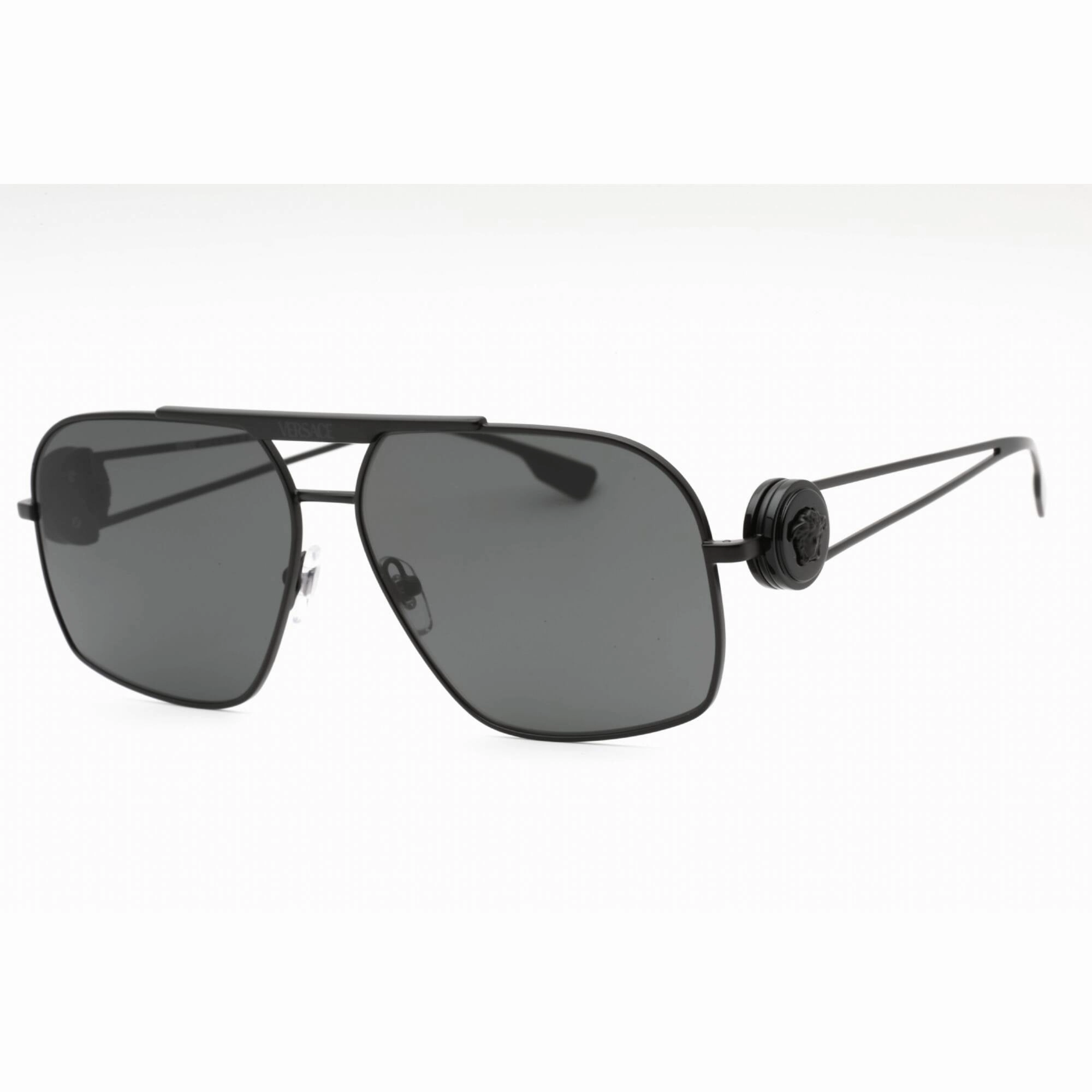 Versace Men's Sunglasses - Matte Black Metal Navigator Full Rim Frame | 0VE2269 143387