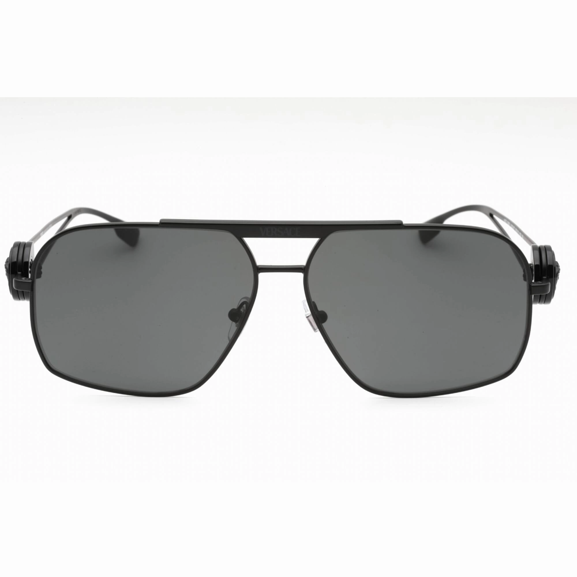 Versace Men's Sunglasses - Matte Black Metal Navigator Full Rim Frame | 0VE2269 143387