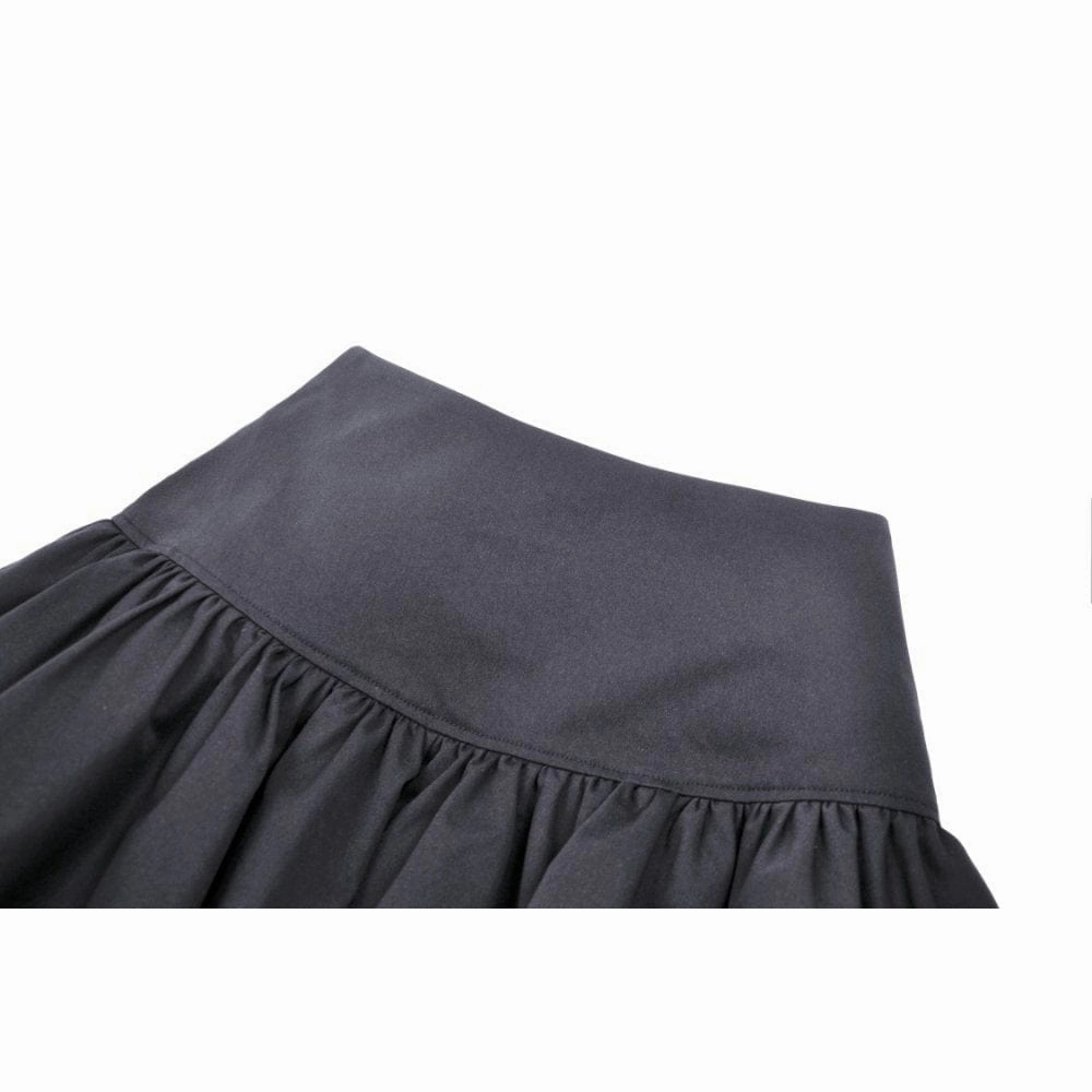 Women's Punk Mesh Splice Buckle Zipper Skirt